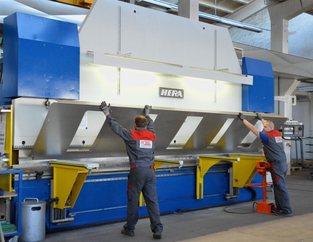 Heavy-duty industrial filtration and separation equipment with operators.